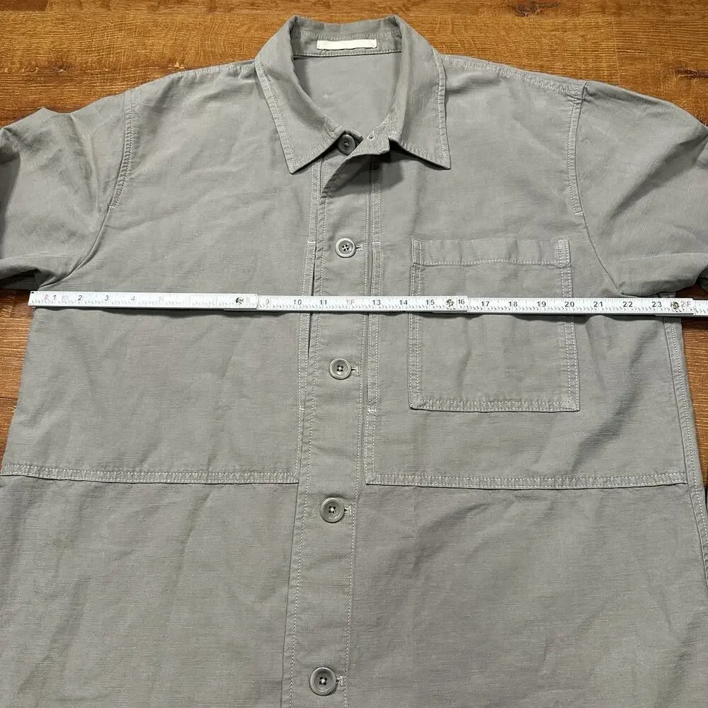 Norse Projects Kyle Overshirt Jacket Mens XL Gray Linen Cotton Layer Utility Alt